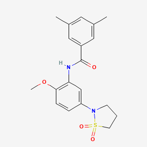 N-(5-(1,1-dioxidoisothiazolidin-2-yl)-2-methoxyphenyl)-3,5-dimethylbenzamide