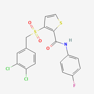 3-[(3,4-dichlorobenzyl)sulfonyl]-N-(4-fluorophenyl)-2-thiophenecarboxamide