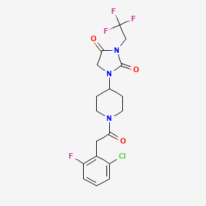 1-{1-[2-(2-Chloro-6-fluorophenyl)acetyl]piperidin-4-yl}-3-(2,2,2-trifluoroethyl)imidazolidine-2,4-dione