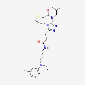 N-(3-(ethyl(m-tolyl)amino)propyl)-3-(4-isobutyl-5-oxo-4,5-dihydrothieno[2,3-e][1,2,4]triazolo[4,3-a]pyrimidin-1-yl)propanamide