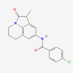 4-Chloro-N-(3-methyl-2-oxo-1-azatricyclo[6.3.1.04,12]dodeca-4,6,8(12)-trien-6-yl)benzamide