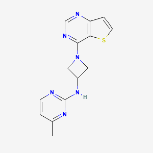 molecular formula C14H14N6S B2895064 4-Methyl-N-(1-thieno[3,2-d]pyrimidin-4-ylazetidin-3-yl)pyrimidin-2-amine CAS No. 2380179-75-7