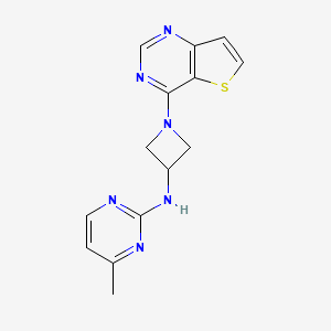 molecular formula C14H14N6S B2895064 4-methyl-N-(1-{thieno[3,2-d]pyrimidin-4-yl}azetidin-3-yl)pyrimidin-2-amine CAS No. 2380179-75-7