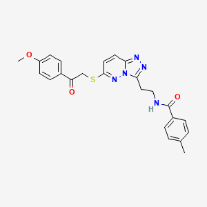 molecular formula C24H23N5O3S B2895067 N-(2-(6-((2-(4-methoxyphenyl)-2-oxoethyl)thio)-[1,2,4]triazolo[4,3-b]pyridazin-3-yl)ethyl)-4-methylbenzamide CAS No. 872995-42-1