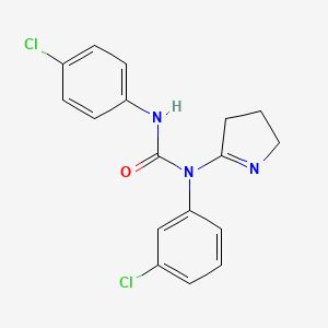 molecular formula C17H15Cl2N3O B2895072 1-(3-chlorophenyl)-3-(4-chlorophenyl)-1-(3,4-dihydro-2H-pyrrol-5-yl)urea CAS No. 905761-40-2