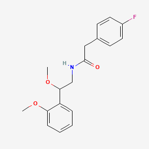 molecular formula C18H20FNO3 B2895077 2-(4-fluorophenyl)-N-(2-methoxy-2-(2-methoxyphenyl)ethyl)acetamide CAS No. 1795299-63-6
