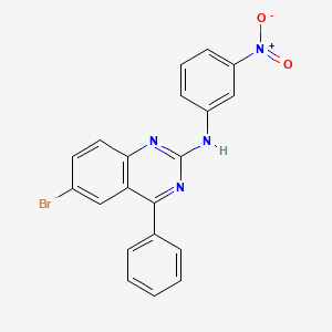 molecular formula C20H13BrN4O2 B2895078 6-溴-N-(3-硝基苯基)-4-苯基喹唑啉-2-胺 CAS No. 361469-24-1