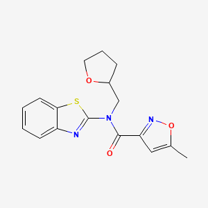 molecular formula C17H17N3O3S B2895080 N-(benzo[d]thiazol-2-yl)-5-methyl-N-((tetrahydrofuran-2-yl)methyl)isoxazole-3-carboxamide CAS No. 946357-27-3