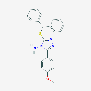 molecular formula C22H20N4OS B289510 3-Benzhydrylsulfanyl-5-(4-methoxyphenyl)-1,2,4-triazol-4-amine 