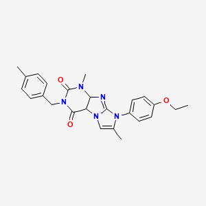 molecular formula C25H25N5O3 B2895107 8-(4-ethoxyphenyl)-1,7-dimethyl-3-[(4-methylphenyl)methyl]-1H,2H,3H,4H,8H-imidazo[1,2-g]purine-2,4-dione CAS No. 903338-28-3