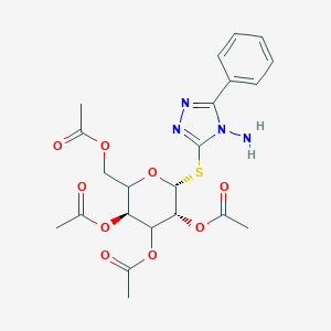 3,5-bis(acetyloxy)-2-[(acetyloxy)methyl]-6-[(4-amino-5-phenyl-4H-1,2,4-triazol-3-yl)sulfanyl]tetrahydro-2H-pyran-4-yl acetate