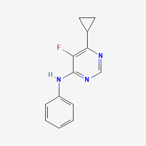 molecular formula C13H12FN3 B2895110 6-Cyclopropyl-5-fluoro-N-phenylpyrimidin-4-amine CAS No. 2415604-00-9