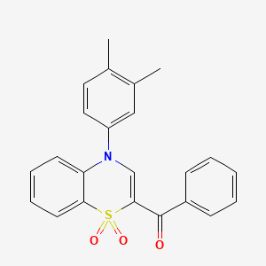molecular formula C23H19NO3S B2895112 [4-(3,4-dimethylphenyl)-1,1-dioxido-4H-1,4-benzothiazin-2-yl](phenyl)methanone CAS No. 1114850-36-0