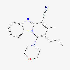 molecular formula C20H22N4O B2895116 3-Methyl-1-morpholin-4-yl-2-propylpyrido[1,2-a]benzimidazole-4-carbonitrile CAS No. 868153-14-4