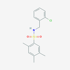 molecular formula C16H18ClNO2S B2895130 [(2-Chlorophenyl)methyl][(2,4,5-trimethylphenyl)sulfonyl]amine CAS No. 929394-08-1