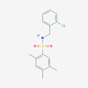 molecular formula C16H18ClNO2S B2895130 N-[(2-chlorophenyl)methyl]-2,4,5-trimethylbenzene-1-sulfonamide CAS No. 929394-08-1