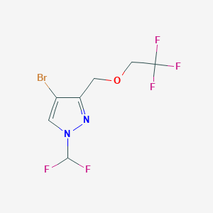 molecular formula C7H6BrF5N2O B2895131 4-bromo-1-(difluoromethyl)-3-[(2,2,2-trifluoroethoxy)methyl]-1H-pyrazole CAS No. 1856026-08-8