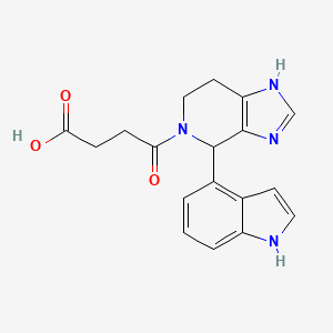 molecular formula C18H18N4O3 B2895138 4-(4-(1H-indol-4-yl)-6,7-dihydro-3H-imidazo[4,5-c]pyridin-5(4H)-yl)-4-oxobutanoic acid CAS No. 1071914-00-5