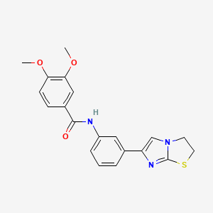 molecular formula C20H19N3O3S B2895139 N-(3-(2,3-dihydroimidazo[2,1-b]thiazol-6-yl)phenyl)-3,4-dimethoxybenzamide CAS No. 893975-02-5