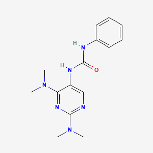 molecular formula C15H20N6O B2895141 1-(2,4-Bis(dimethylamino)pyrimidin-5-yl)-3-phenylurea CAS No. 1448133-65-0