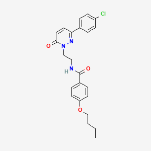 molecular formula C23H24ClN3O3 B2895145 4-butoxy-N-(2-(3-(4-chlorophenyl)-6-oxopyridazin-1(6H)-yl)ethyl)benzamide CAS No. 921577-13-1