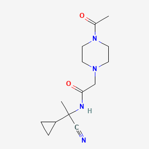 molecular formula C14H22N4O2 B2895146 2-(4-acetylpiperazin-1-yl)-N-(1-cyano-1-cyclopropylethyl)acetamide CAS No. 1223523-22-5