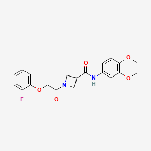 molecular formula C20H19FN2O5 B2895150 N-(2,3-dihydro-1,4-benzodioxin-6-yl)-1-[2-(2-fluorophenoxy)acetyl]azetidine-3-carboxamide CAS No. 1351634-09-7