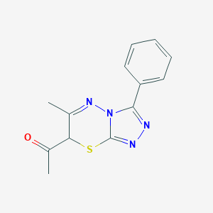 molecular formula C13H12N4OS B289516 1-(6-methyl-3-phenyl-7H-[1,2,4]triazolo[3,4-b][1,3,4]thiadiazin-7-yl)ethanone 