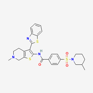 N-(3-(benzo[d]thiazol-2-yl)-6-methyl-4,5,6,7-tetrahydrothieno[2,3-c]pyridin-2-yl)-4-((3-methylpiperidin-1-yl)sulfonyl)benzamide