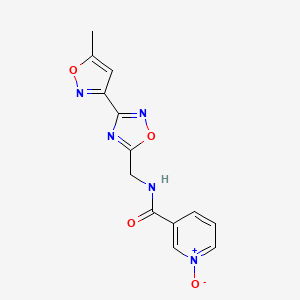 3-(((3-(5-Methylisoxazol-3-yl)-1,2,4-oxadiazol-5-yl)methyl)carbamoyl)pyridine 1-oxide