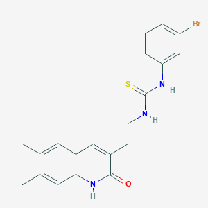 1-(3-Bromophenyl)-3-(2-(6,7-dimethyl-2-oxo-1,2-dihydroquinolin-3-yl)ethyl)thiourea