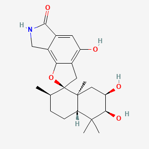 molecular formula C23H31NO5 B2895175 NCGC00347551-02_C23H31NO5_(2R,2'R,4a'S,6'S,7'R,8a'S)-4,6',7'-Trihydroxy-2',5',5',8a'-tetramethyl-3',4',4a',5',6',7,7',8,8',8a'-decahydro-2'H-spiro[furo[2,3-e]isoindole-2,1'-naphthalen]-6(3H)-one CAS No. 159096-43-2