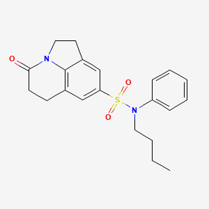 molecular formula C21H24N2O3S B2895177 N-丁基-4-氧代-N-苯基-2,4,5,6-四氢-1H-吡咯并[3,2,1-ij]喹啉-8-磺酰胺 CAS No. 898419-49-3