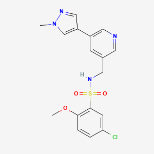5-chloro-2-methoxy-N-((5-(1-methyl-1H-pyrazol-4-yl)pyridin-3-yl)methyl)benzenesulfonamide