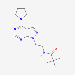 molecular formula C16H24N6O B2895179 N-(2-(4-(pyrrolidin-1-yl)-1H-pyrazolo[3,4-d]pyrimidin-1-yl)ethyl)pivalamide CAS No. 1208388-74-2