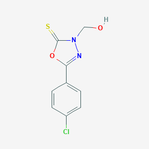 molecular formula C9H7ClN2O2S B289518 5-(4-chlorophenyl)-3-(hydroxymethyl)-1,3,4-oxadiazole-2(3H)-thione 