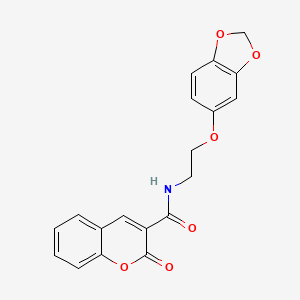 molecular formula C19H15NO6 B2895180 N-(2-(benzo[d][1,3]dioxol-5-yloxy)ethyl)-2-oxo-2H-chromene-3-carboxamide CAS No. 1170127-92-0
