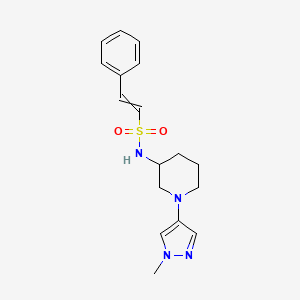 molecular formula C17H22N4O2S B2895189 N-[1-(1-methyl-1H-pyrazol-4-yl)piperidin-3-yl]-2-phenylethene-1-sulfonamide CAS No. 1436373-22-6