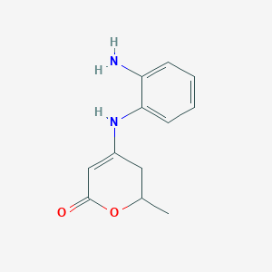 molecular formula C12H14N2O2 B289519 4-(2-Aminoanilino)-2-methyl-2,3-dihydropyran-6-one CAS No. 79062-23-0