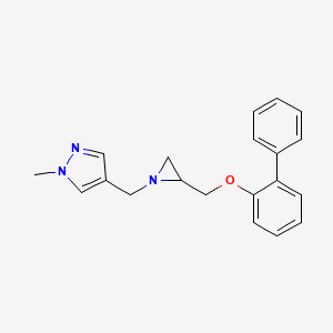 molecular formula C20H21N3O B2895196 1-Methyl-4-[[2-[(2-phenylphenoxy)methyl]aziridin-1-yl]methyl]pyrazole CAS No. 2418714-91-5
