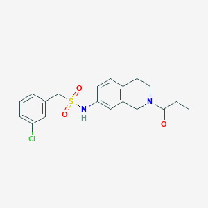 molecular formula C19H21ClN2O3S B2895197 1-(3-chlorophenyl)-N-(2-propionyl-1,2,3,4-tetrahydroisoquinolin-7-yl)methanesulfonamide CAS No. 955752-10-0