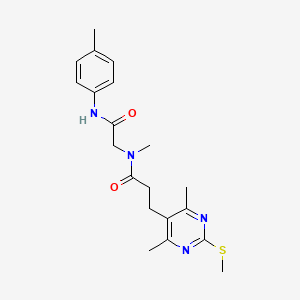 molecular formula C20H26N4O2S B2895198 3-[4,6-dimethyl-2-(methylsulfanyl)pyrimidin-5-yl]-N-methyl-N-{[(4-methylphenyl)carbamoyl]methyl}propanamide CAS No. 1090442-89-9