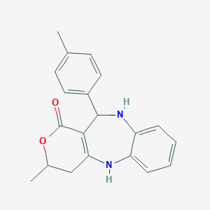 molecular formula C20H20N2O2 B289520 3-methyl-11-(4-methylphenyl)-4,5,10,11-tetrahydropyrano[4,3-b][1,5]benzodiazepin-1(3H)-one 