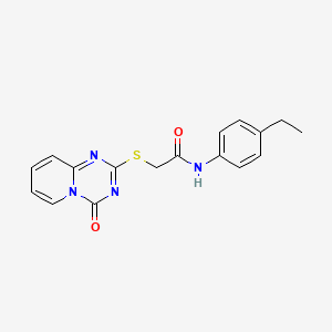 molecular formula C17H16N4O2S B2895214 N-(4-ethylphenyl)-2-(4-oxopyrido[1,2-a][1,3,5]triazin-2-yl)sulfanylacetamide CAS No. 896326-30-0