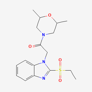 molecular formula C17H23N3O4S B2895216 1-(2,6-dimethylmorpholino)-2-(2-(ethylsulfonyl)-1H-benzo[d]imidazol-1-yl)ethanone CAS No. 886924-53-4