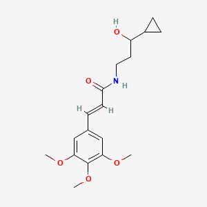 molecular formula C18H25NO5 B2895217 (E)-N-(3-环丙基-3-羟基丙基)-3-(3,4,5-三甲氧基苯基)丙烯酰胺 CAS No. 1396892-91-3