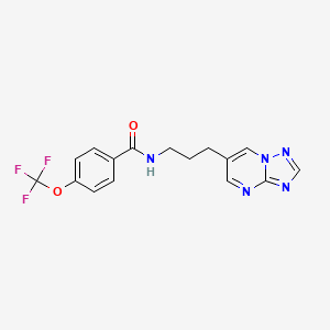 molecular formula C16H14F3N5O2 B2895226 N-(3-([1,2,4]triazolo[1,5-a]pyrimidin-6-yl)propyl)-4-(trifluoromethoxy)benzamide CAS No. 2034557-14-5