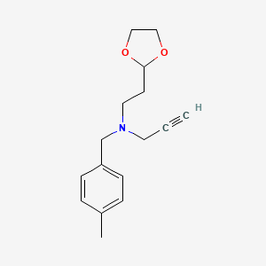 molecular formula C16H21NO2 B2895229 N-[2-(1,3-二噁烷-2-基)乙基]-N-[(4-甲基苯基)甲基]丙-2-炔-1-胺 CAS No. 1645478-56-3