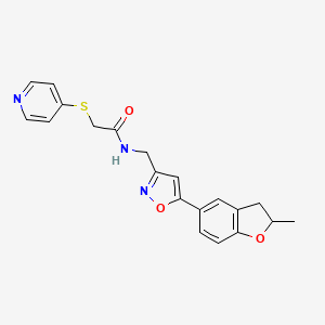 N-((5-(2-methyl-2,3-dihydrobenzofuran-5-yl)isoxazol-3-yl)methyl)-2-(pyridin-4-ylthio)acetamide