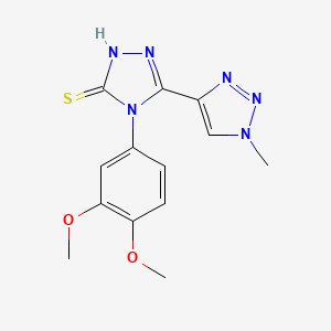 molecular formula C13H14N6O2S B2895238 4-(3,4-dimethoxyphenyl)-3-(1-methyl-1H-1,2,3-triazol-4-yl)-4,5-dihydro-1H-1,2,4-triazole-5-thione CAS No. 2320725-30-0